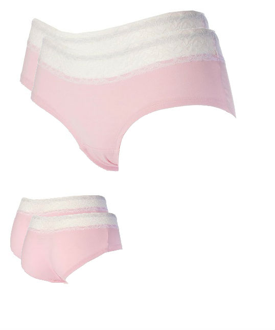 Dames 2 st bamboe Hipster Pink